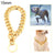 Stainless Steel Gold Plated Chain Collar Necklace