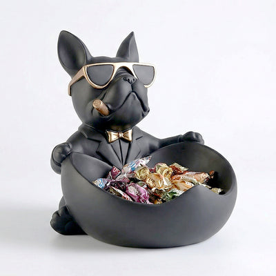 Bulldog Butler with Storage Bowl