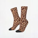 Gold Brown Leopard Print Retro Sock