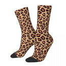 Gold Brown Leopard Print Retro Sock