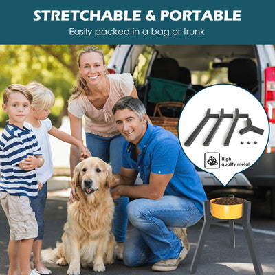 Metal Adjustable Width Raised Dog Bowl Stand