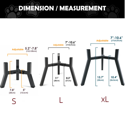 Metal Adjustable Width Raised Dog Bowl Stand