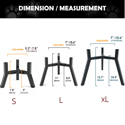 Metal Adjustable Width Raised Dog Bowl Stand