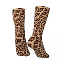 Gold Brown Leopard Print Retro Sock