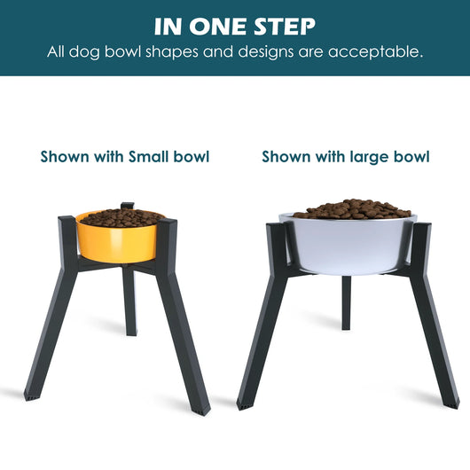 Metal Adjustable Width Raised Dog Bowl Stand