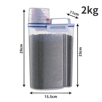 1.5kg/2kg Pet Food Pail Plastic Storage Tank