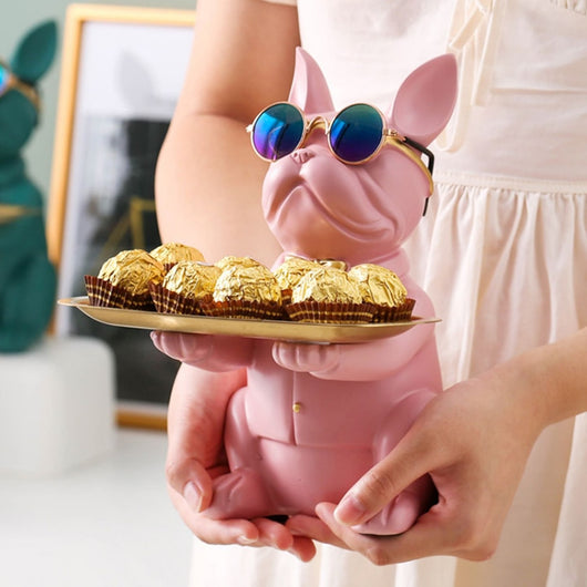 Bulldog Statue Storage Tray