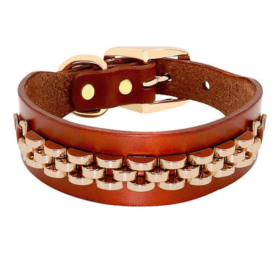 Rhinestone Cool Metal Leather Dogs Collars