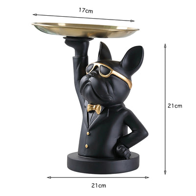 Bulldog Statue Storage Tray