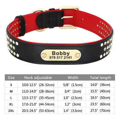 Rhinestone Leather Dog Collars