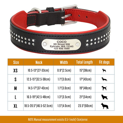 Rhinestone Leather Dog Collars