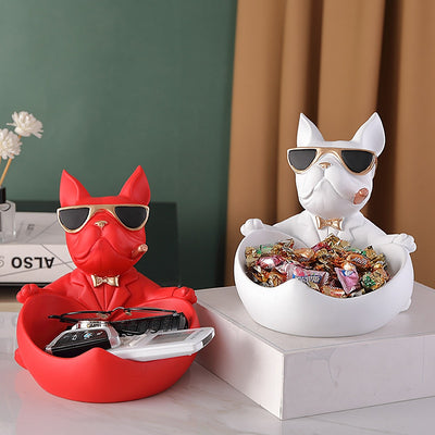 Bulldog Butler with Storage Bowl