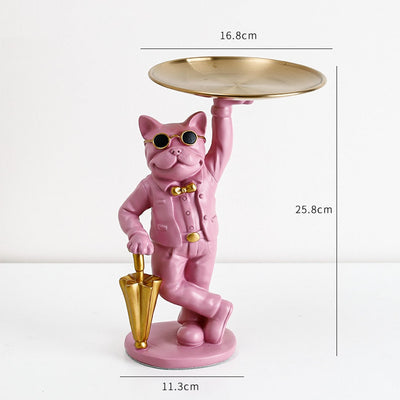 Bulldog Statue Storage Tray