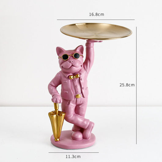 Bulldog Statue Storage Tray