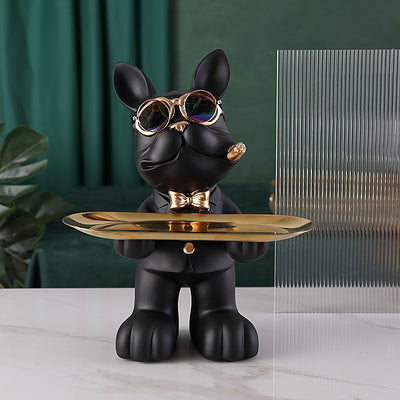 Bulldog Butler with Storage Bowl