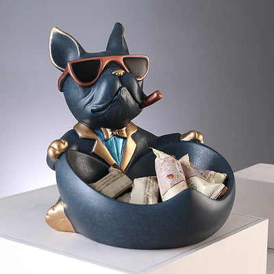 Bulldog Butler with Storage Bowl