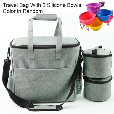 Pet Travel Bag With Food Bag and Bowl