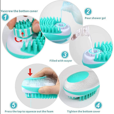 Pet Dog Bath Brush 2-in-1 Pet SPA Massage Comb