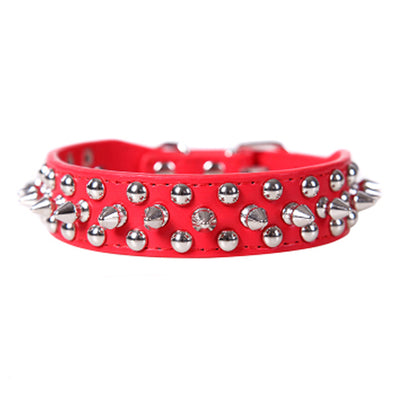 PU Leather Punk Rivet Spiked Dog Collar