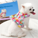 Dog Leash Stereo Pink Flower Harness