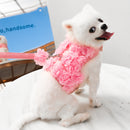 Dog Leash Stereo Pink Flower Harness