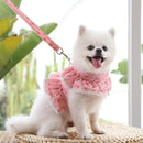 Dog Leash Stereo Pink Flower Harness