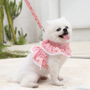 Dog Leash Stereo Pink Flower Harness