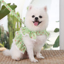 Dog Leash Stereo Pink Flower Harness