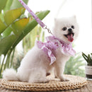 Dog Leash Stereo Pink Flower Harness