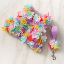 Dog Leash Stereo Pink Flower Harness