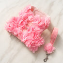 Dog Leash Stereo Pink Flower Harness